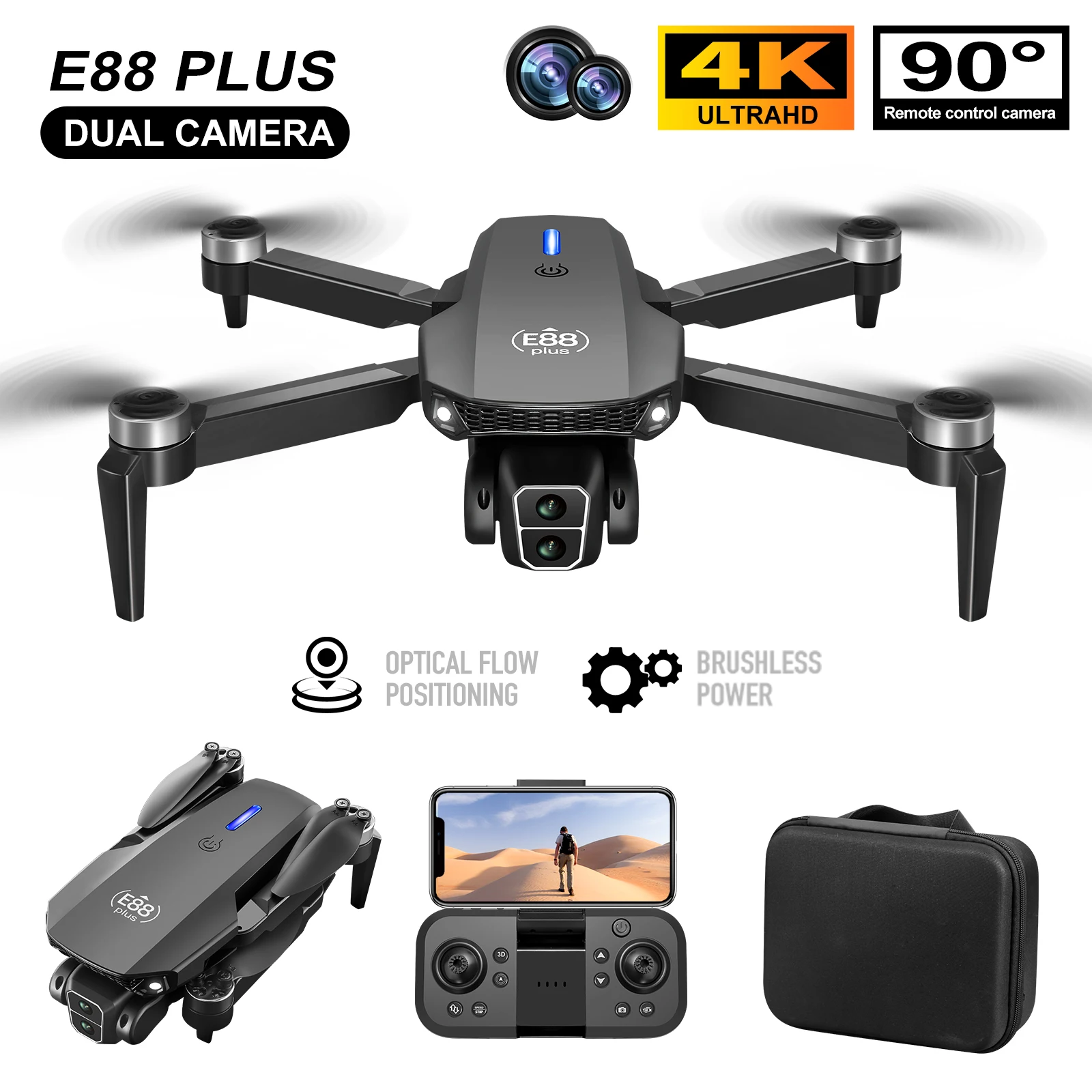 New E88 Plus Quadcopter Drone: - Rc Helicopter Case 리뷰 및 가격