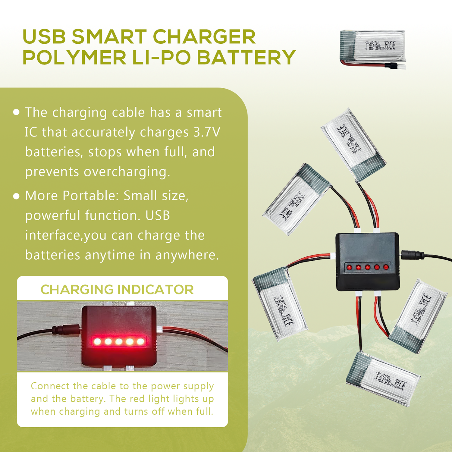 5Pcs 3.7V 500mAh LiPo Batterie - Rc Helicopter Charger 리뷰 및 가격